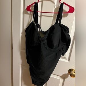 Black one piece bathing suit